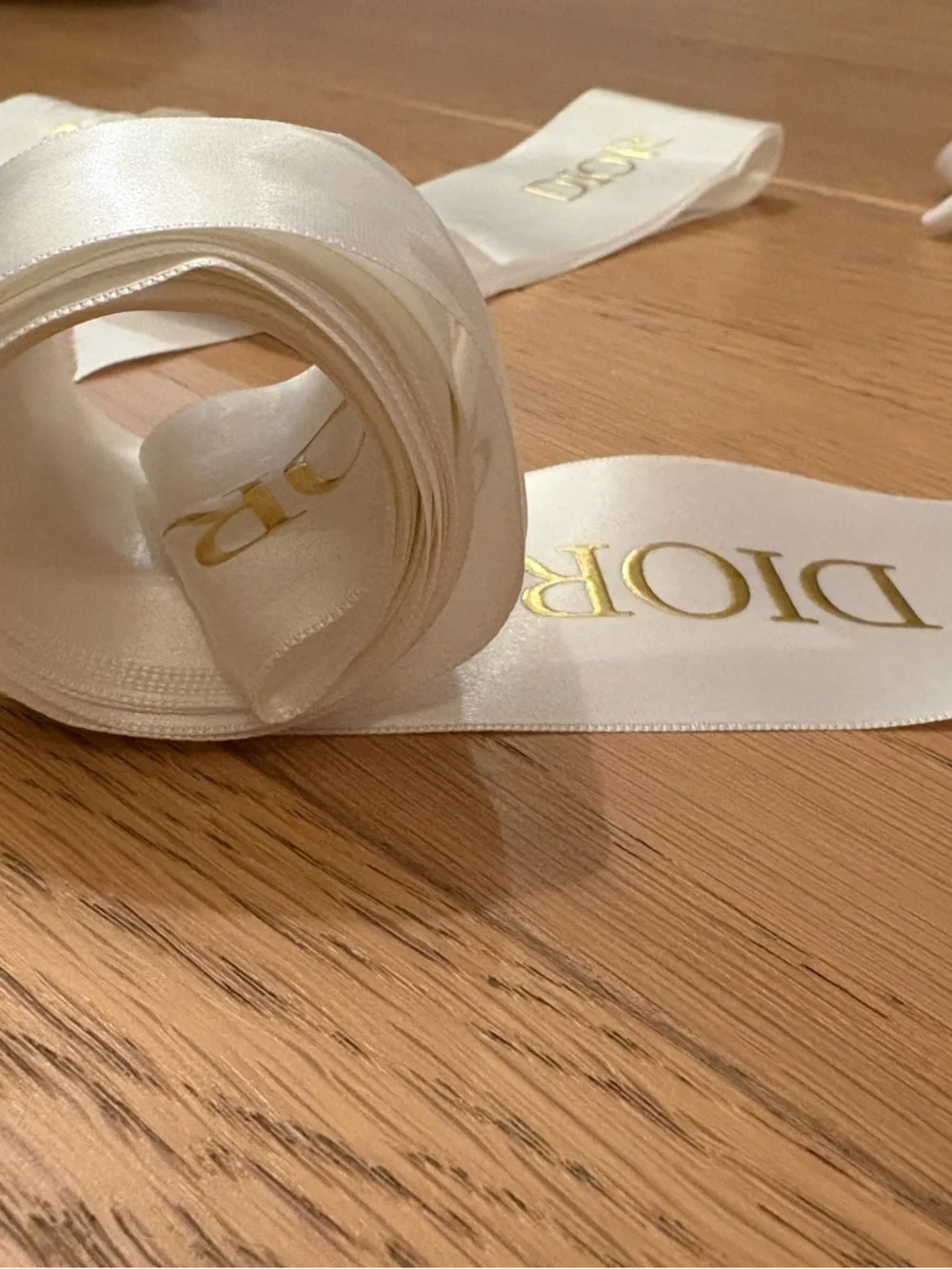Dior & Chanel White Satin Logo Ribbons with White Camellia Flowers